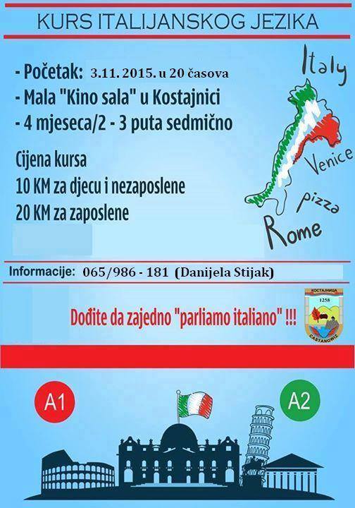 Kurs italijanskog Kostajnica